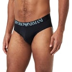 Emporio Armani Men's Brief All Over Eagle Microfiber Boxer, Black, S