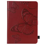 JIan Ying Case Universal for Apple iPad Air, iPad Air 2, iPad 9.7 (2017)/(2018) Patterns Tablet Shell Cover Protector Red butterfly