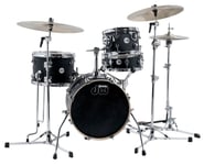 DW Design Series Mini Pro 4-Piece Maple Shell Pack, Black Satin w/Chrome Hardware