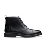 Clarks Men's Aldwin Cap Chukka Boot, Black Leather, 11 UK