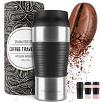 Mug Isotherme Transportable Thermos Café & Thé en Acier Inoxydable – 360 ml | Tasse à Café Inox Double-Paroi isolée sous-vide, sans BPA, étanche, lavable au lave-vaisselle