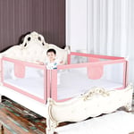 Hofuton Barrière de Lit Portable Bébé Réglable en Hauteur Rose 180cm