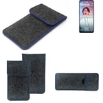 Felt Case for Oppo Reno6 Z 5G dark gray blue edge Cover bag Pouch