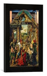 Kunst für Alle 'Image encadrée de Joos Van Cleve La (Petite) Adoration des Rois, Art Impression dans Le Cadre de Haute qualité Photos Fait Main, 30 x 40 cm Noir Mat