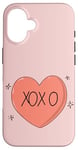 Coque pour iPhone 16 T-shirt XOXO-Design (édition minimaliste)