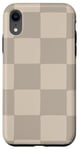 Coque pour iPhone XR Beige clair classique à carreaux Grand damier Beige Tan