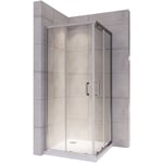 LANA Cabine douche H 180 cm porte coulissante transparent 80 x 100 cm