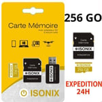 Carte Micro-Sd 256 Go Classe 10 4k Sdxc Smartphone Tablette Caméra Sport 100% Reél Class 10 + Lecture Carte