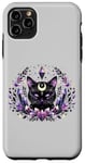 Coque pour iPhone 11 Pro Max Gray Cat Cute Black Cat Goth Cat Witchy Cat Witch Cat Moon