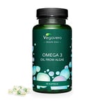 Vegavero Vegan Omega 3 | Algae Oil Omega 3 DHA & EPA | 90 Capsules | NO Additives | Lab-Tested | Vegan