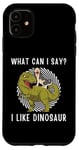 Coque pour iPhone 11 Adorable chien Husky Kawaii What Can I Say I Like Dinosaure