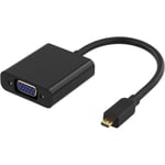 Micro HDMI til VGA Adapter kabel - Sort