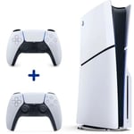 Pack PS5 Standard Console PS5 (Modèle Slim) + 2ème Manette sans fil PS5 DualSense Blanche