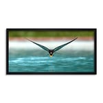 Artery8 Sanchezn Swallow Bird Drinking Swimming Pool Photo Framed Wall Art Print Long 25X12 Inch