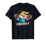 Funny crocodile Lifting Weights Gym Workout Animal Fitness T-Shirt