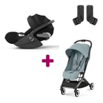 Cybex Pack Poussette Duo Orfeo Stormy Blue + adaptateurs Coque Cloud T i-Size Sepia Black