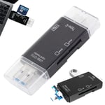 Kortläsare SD/MicroSD/TF - USB 2.0 / USB-C Adapter - OTG