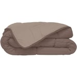 HUDSON Couette légère Microfibre 200g/m² 220x240cm Taupe & Lin