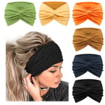 DRESHOW 6 Pack Wide Headbands for Women Extra Large Turban Headband Boho Head Wrap Elastic Hairbands Hair Twisted Knot Hair Accessories