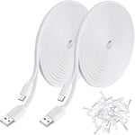 Lot de 2 câbles d'extension d'alimentation USB de 6 m,compatibles avec Yi Camera,Wyze Cam,Oculus Go,Echo Dot Kid Edition,Nest Cam,Blink,Furbo Dog,Kasa Cam,YI Dome Home Camera,Cordon(Q1173)