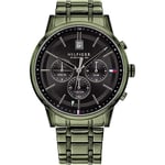 Tommy Hilfiger Montre Analogique Multifunction à Quartz pour homme avec Bracelet en Acier Inoxydable Vert - 1791634