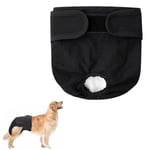 Aomig Couches pour Chiens, Noir Couches Chien Lavable, Réutilisables Incontinence Culottes Hygiéniques, Culotte Protection Confort Nappy Lors des Périodes Physiologiques pour Petits(L)