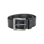 Sierra Azure Mens Leather Belt 34" Black Marco Design 100% Real Full Grain Cowhide with Silver Metal Buckle Ideal For Jeans Casual Formal Suit Trousers Work Wear Cowboy