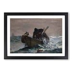 Big Box Art Winslow Homer Pulling in The Catch Framed Wall Art Picture Print Ready to Hang, Black A2 (62 x 45 cm)