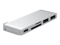 Satechi Type-C Pass Through Usb Hub With Usb-C Charging Port - Hub - 2 X Superspeed Usb 3.0 + 1 X Superspeed Usb 3.0 (Lader) - Stasjonær