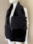 HUGO BOSS RUNWAY EDITION REAL FUR (LAMBSKIN) SCARF STOLE RETAIL £595 VERY RARE!!