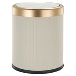 KITCHEN MOVE GLINT Plastic Push Bin 8L White and Gold