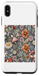 Coque pour iPhone XS Max Motif floral gris et champignons sauvages