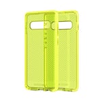 Tech21 Protective Samsung Galaxy S10+ Case Thin Patterned Back Cover with FlexShock - Evo Check - Neon Yellow