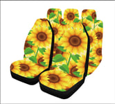 EET Universal Car Seat Covers Front Seats And Back Seats Full Set Sport Seats Protectors with Sun Flower Pattern Compatible with Sedan/SUV/Pickup