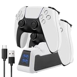 JIZZU PS5 Controller Charger, PS5 Charging Station for Playstation 5 DualSense Controller, PS5 controller Charging Dock for Sony PS5 Remote Fast Charging Type C