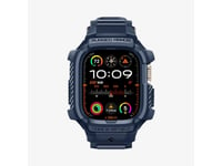 Spigen Rugged Armor Pro, Ask, Smartwatch, Marinblå, Apple, Watch Ultra (49Mm) Watch Ultra 2 (49Mm), Termoplastisk Polyuretan (Tpu)