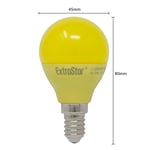 4W Yellow LED Golf Ball Modern Coloured Light Bulb E14