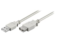 Cable USB 2.0 USB A femelle USB A prise male 1.8m - Gris