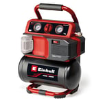 Einhell Compresseur sans fil TE-AC 18/75 Li OF-Solo Power X-Change (18 V, 8 bar max., cuve de 5 l, capacité de pompage de 75 l/min, 2 manomètres, sans lubrification, sans batterie)