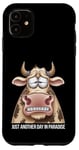 Coque pour iPhone 11 Just Another Day In Paradise Cow Humour Sarcasme Femmes Hommes