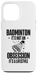 Coque pour iPhone 13 Pro Max Volant de raquette scientifique pour joueur de badminton