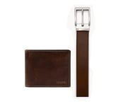 Fossil Portefeuille pour hommes Derrick, Portefeuille en cuir marron foncé 11,4 cm (L) x 1,6 cm (l) x 9,2 cm (H) MLG0658201