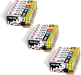 Remplacement pour Canon PGI-525 CLI-526 Cartouches d'encre 18 Pack, Utiliser avec Canon MG6150 MG6250 MG8150 MG8250, PGBK/Noir/Cyan/Magenta/Jaune/Gris