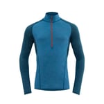 Devold Running Merino 130 Zip Neck Løpetrøye Herre Blue, XL