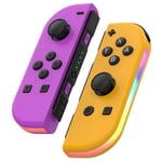 Manette compatible avec Nintendo switch, sans fil Bluetooth Joy-Con Contrôleurs Gamepad (contrôleur non officiel) - VIOLET / JAUNE