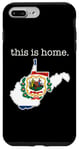 Coque pour iPhone 7 Plus/8 Plus West Virginia This Is Home with State Contour and Flag