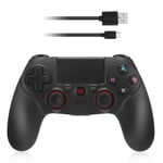 Powerextra Replacement PS4 Game Controller compatible for PS4/PS4 Pro/PS4 Slim/PC/iOS/Ipad,Black PS4 Bluetooth Game Controller wireless,with Touch Panel