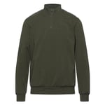 Moschino Mens Quarter Zip Tape Logo Green Sweater Cotton - Size Medium