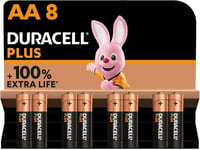 Duracell PLUS Power Alkaline Pack of 8 AA +100% Extra Life Batteries