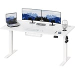 Bureau assis debout Disponible pour bureau ou jeux table réglable en hauteur longueur 160cm × largeur 60cm blanc devoko